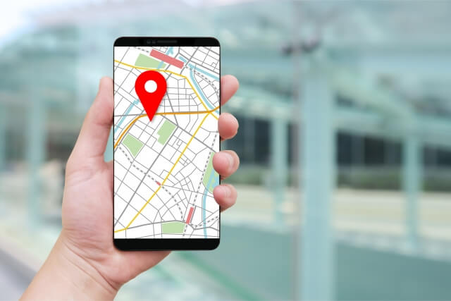 スマホで地図情報アプリ